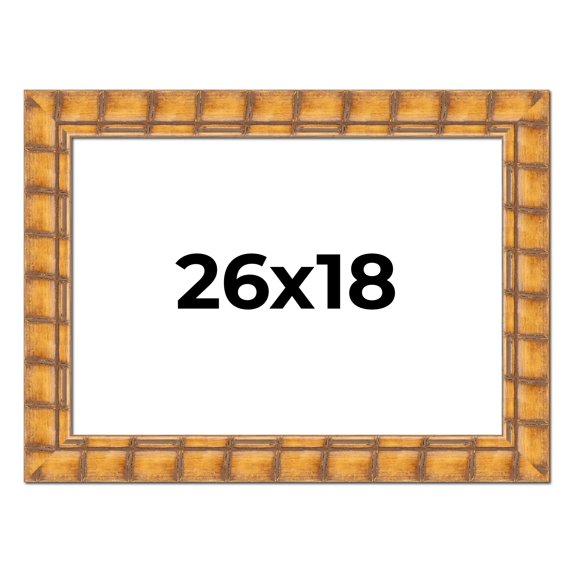 26x18 Frame Beige Real Wood Picture Frame Width 3 inches | Interior Frame Depth 0.5 inches |