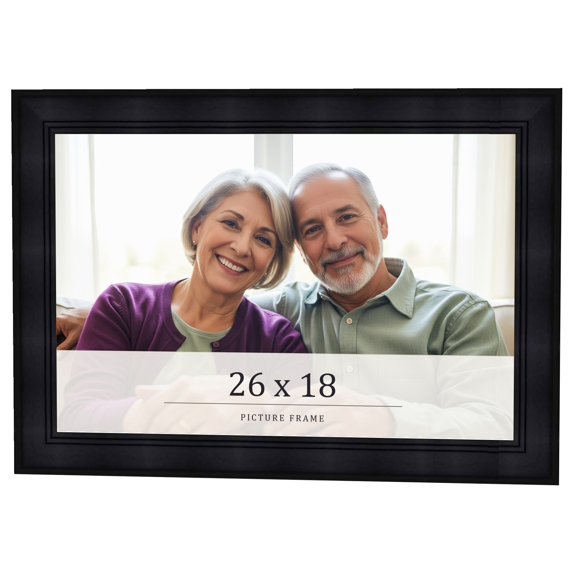 26x18 Frame Black Passaggi Solid Wood Picture Frame Width 1.5 Inches | Interior Depth 0.5 Inches |