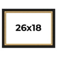 thumbnail image 1 of 26x18 Frame Gold Real Wood Picture Frame Width 2.25 Inches | Interior Frame Depth 0.5 Inches |, 1 of 8