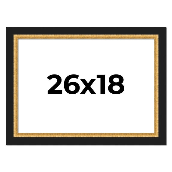 26x18 Frame Gold Real Wood Picture Frame Width 2.25 Inches | Interior Frame Depth 0.5 Inches |