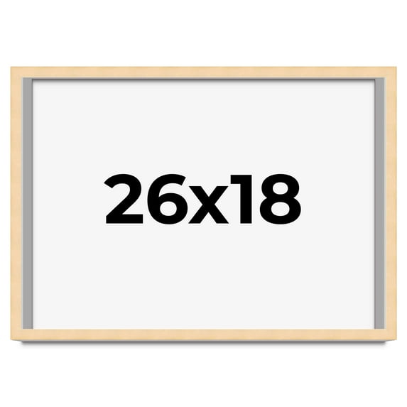 26x18 Frame Natural Wood Picture Frame | 0.75 Inch Moulding Width | with UV Acrylic Plexiglass,
