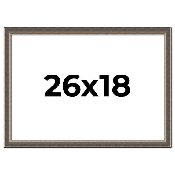 26x18 Frame Silver Real Wood Picture Frame Width 1.25 Inches | Interior Frame Depth 0.5 Inches |