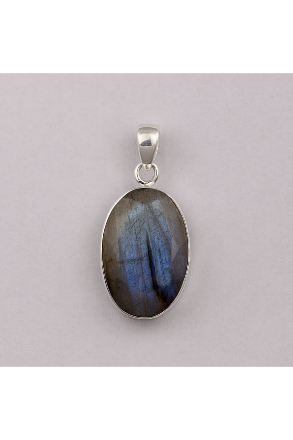 26x18 MM Oval Shape Labradorite 925 Sterling Silver Solitaire Mother's Day Gift Pendant