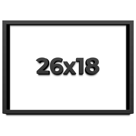 26x18 Shadow Box Frame Black | 1 inches Deep Real Wood Contemporary Shadowbox Display Frame | UV