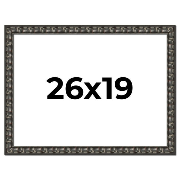 26x19 Frame Black-Brown Medieval Solid Wood Picture Frame | 1.5 Inch Moulding Width | Gotham