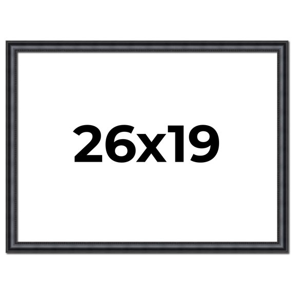 26x19 Frame Black Real Wood Picture Frame Width 1.25 inches | Interior Frame Depth 0.5 inches |