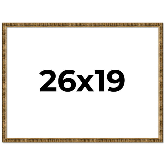 26x19 Frame Gold Kingsley Distressed Solid Wood Picture Frame Width 0.75 Inches | Interior Frame