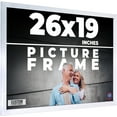 thumbnail image 1 of 26x19 Frame Silver Stainless Steel Solid Wood Picture Frame | 0.75 Inch Moulding Width | Includes, 1 of 8