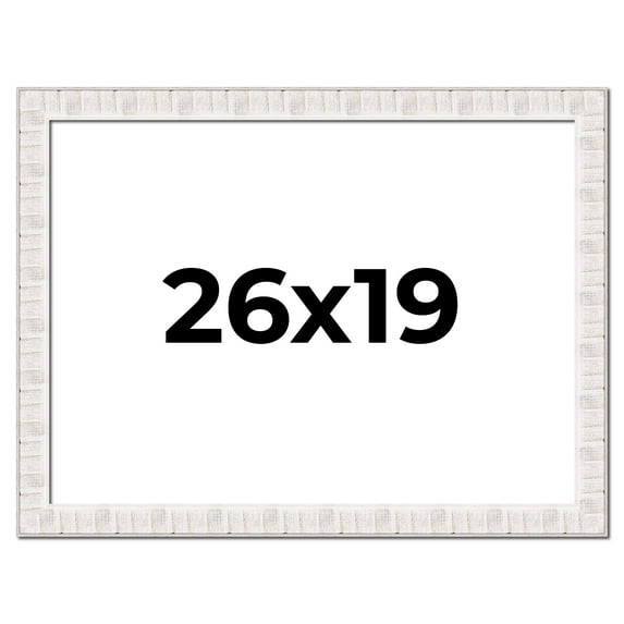 26x19 Frame White Sonoma Rustic Wood Picture Frame | 1.5 Inch Moulding Width | Complete with UV