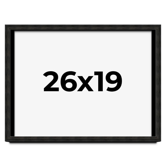 26x19 Shadow Box Black Rustic Barnwood Display Frame | 1.125 Inch Deep | 0.875 Inch Moulding Width