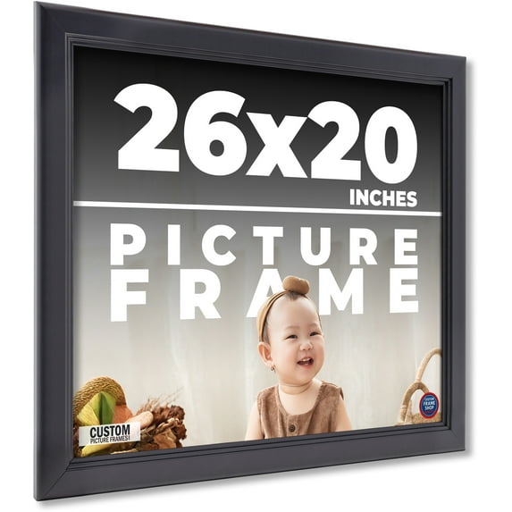 26x20 Frame Black Passaggi Solid Wood Picture Frame Width 1.5 Inches | Interior Depth 0.5 Inches |