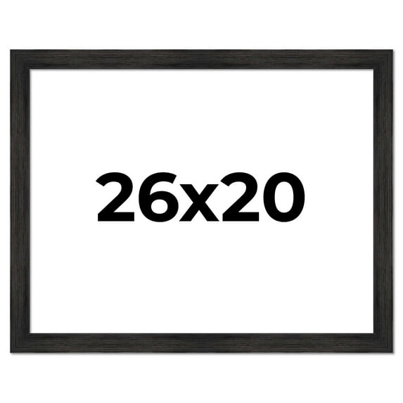 26x20 Frame Black Rustic Barnwood Solid Wood Picture Frame | 1.5 Inch Moulding Width | Includes UV