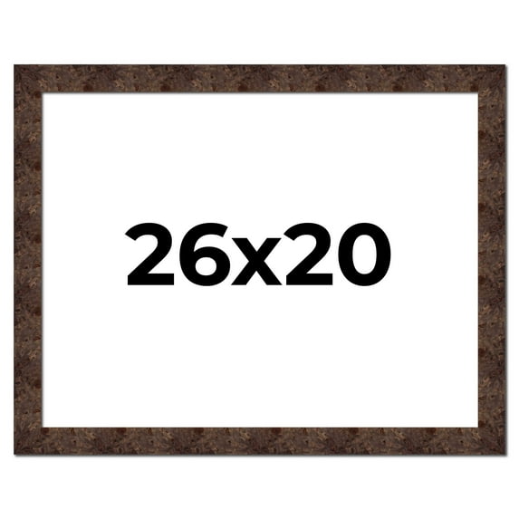 26x20 Frame Brown Burl Real Wood Picture Frame Width 1.625 Inches | Interior Frame Depth 0.5 Inches