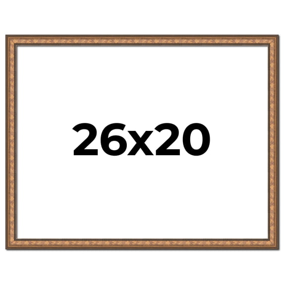 26x20 Frame Gold Real Wood Picture Frame Width 1.25 inches | Interior Frame Depth 0.5 inches |