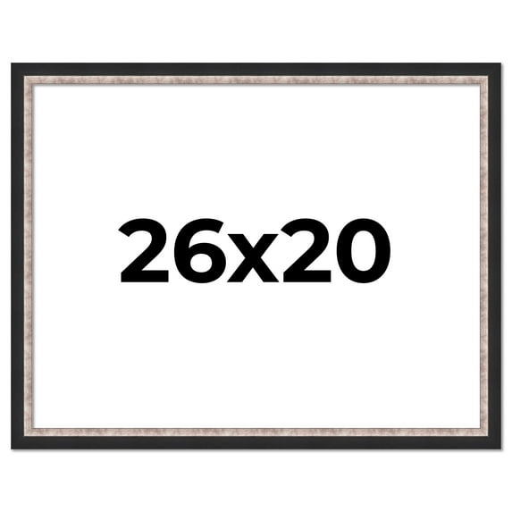 26x20 Frame Silver Real Wood Picture Frame Width 1.25 Inches | Interior Frame Depth 0.75 Inches |