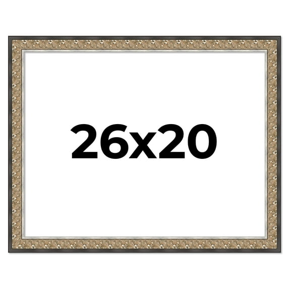 26x20 Frame Silver Real Wood Picture Frame Width 1.75 Inches | Interior Frame Depth 0.5 Inches |