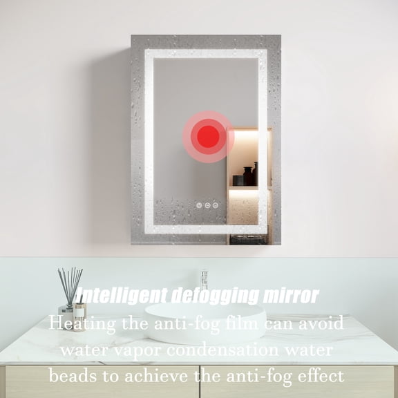 26x20 inch, 3000 - 6000K, CRI>90, UL drive - Ideal for bathroom to freely adjust light and avoid fog on mirror