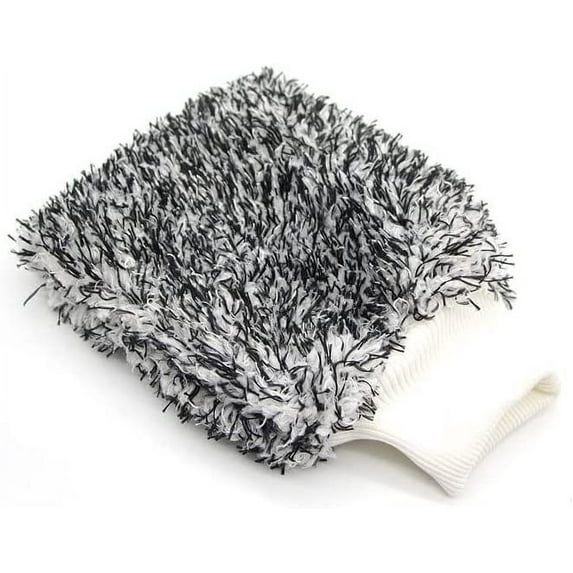 26x20cm Soft Car Cleaning Glove Ultra Soft Mitt Microfiber Madness Wash Mitt Easy to Dry Auto Detailing Car Wash Mitt (Color : Black)