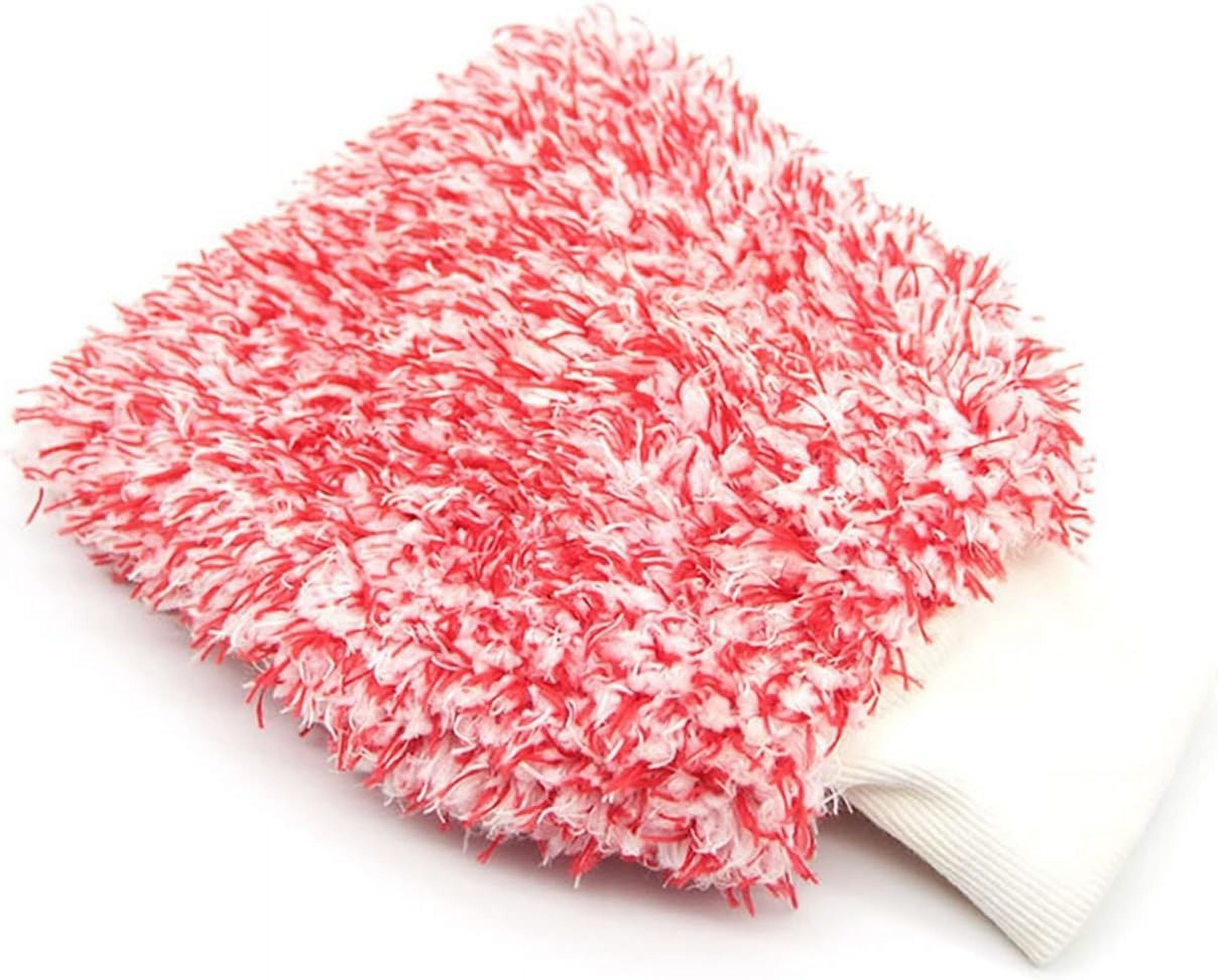 26x20cm Soft Car Cleaning Glove Ultra Soft Mitt Microfiber Madness Wash Mitt Easy to Dry Auto Detailing Car Wash Mitt (Color : Pink)