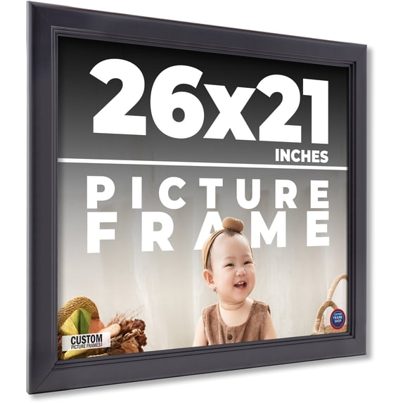 26x21 Frame Black Passaggi Solid Wood Picture Frame Width 1.5 Inches | Interior Depth 0.5 Inches |