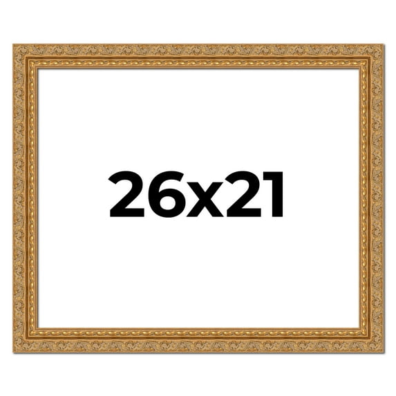 26x21 Frame Gold Ornate Solid Wood Picture Frame | 2 Inch Moulding Width | Firman Traditional Photo