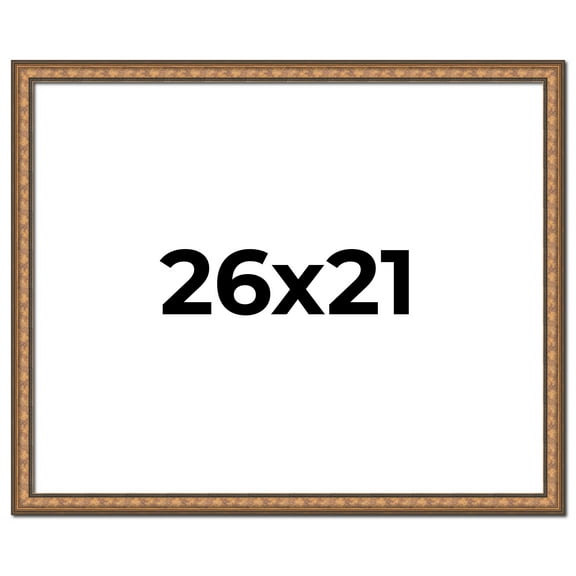 26x21 Frame Gold Real Wood Picture Frame Width 1.25 inches | Interior Frame Depth 0.5 inches |
