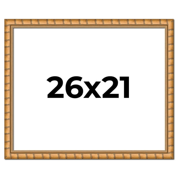 26x21 Frame Gold Real Wood Picture Frame Width 1.5 inches | Interior Frame Depth 0.5 inches |