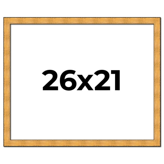 26x21 Frame Gold Rustic Solid Wood Picture Frame | 1.25 Inch Wide Moulding | Rustique Gold