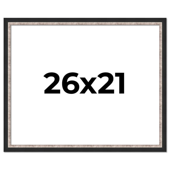 26x21 Frame Silver Real Wood Picture Frame Width 1.25 Inches | Interior Frame Depth 0.75 Inches |