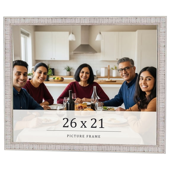 26x21 Frame White Real Wood Picture Frame Width 0.75 inches | Interior Frame Depth 0.5 inches |