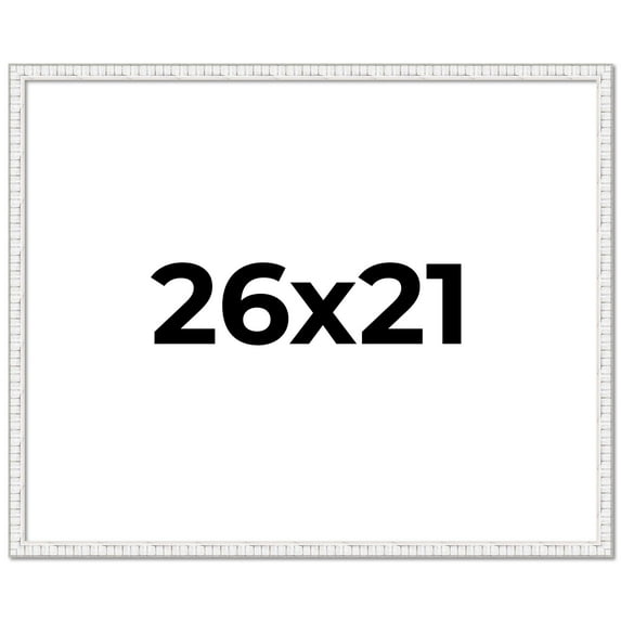 26x21 Frame White Real Wood Picture Frame Width 0.75 inches | Interior Frame Depth 0.5 inches |