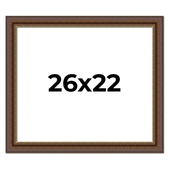 26x22 Copper and Brown Real Wood Picture Frame Width 2 inches | Interior Frame Depth 0.5 inches |