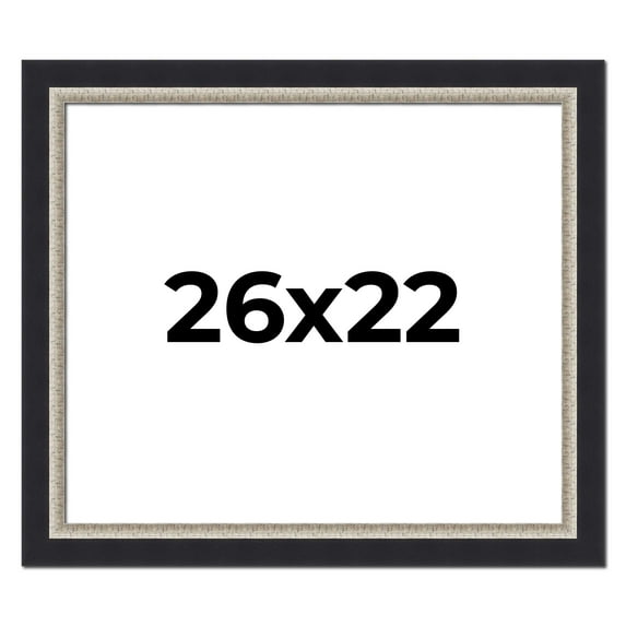 26x22 Frame Black Real Wood Picture Frame Width 2.25 Inches | Interior Frame Depth 0.5 Inches |