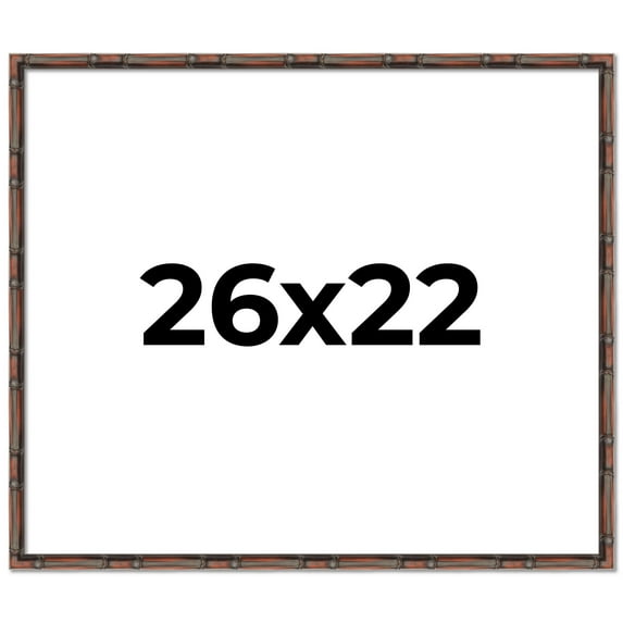 26x22 Frame Brown Bamboo with Dark Coffee/Walnut Finish | Solid Wood Picture Frame Width 0.75