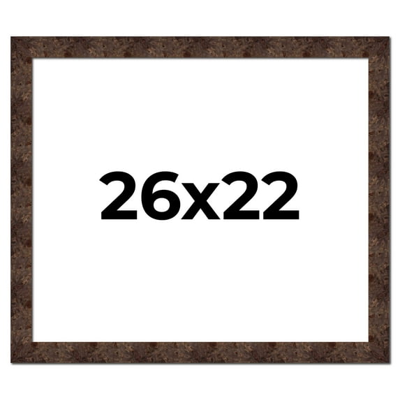 26x22 Frame Brown Burl Real Wood Picture Frame Width 1.625 Inches | Interior Frame Depth 0.5 Inches