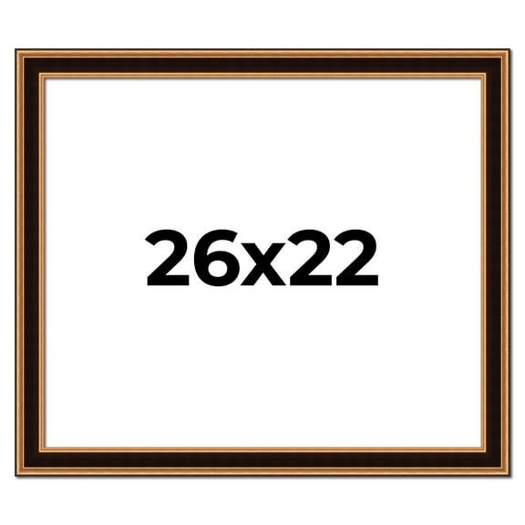 26x22 Frame Gold Brown Plein Air Vintage Solid Wood Picture Frame | 1.75 Inches Moulding Width |
