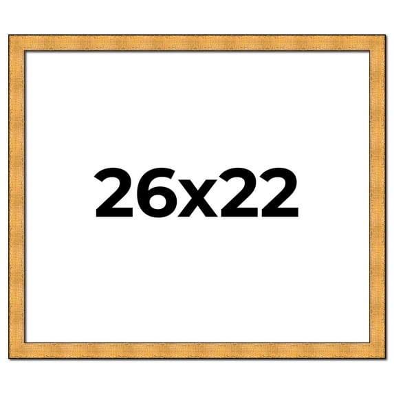 26x22 Frame Gold Rustic Solid Wood Picture Frame | 1.25 Inch Wide Moulding | Rustique Gold