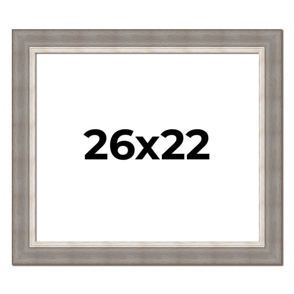 26x22 Frame Grey Real Wood Picture Frame Width 2.75 Inches | Interior Frame Depth 0.5 Inches |