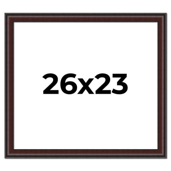 26x23 Frame Brown Round Mahogany Solid Wood Picture Frame | 1.625 Inch Moulding Width | with UV
