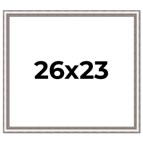 26x23 Frame Silver Real Wood Picture Frame Width 1.25 Inches | Interior Frame Depth 0.5 Inches |