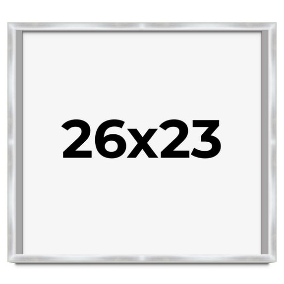 26x23 Frame Silver Whitewashed Wood Grain Solid Wood Shadow Box | 0.75 Inch Moulding Width | 0.75