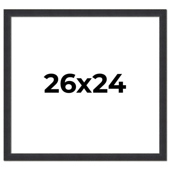 26x24 Frame Black Real Wood Picture Frame Width 1.25 Inches | Interior Frame Depth 0.5 Inches |