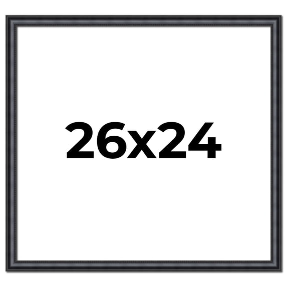 26x24 Frame Black Real Wood Picture Frame Width 1.25 inches | Interior Frame Depth 0.5 inches |