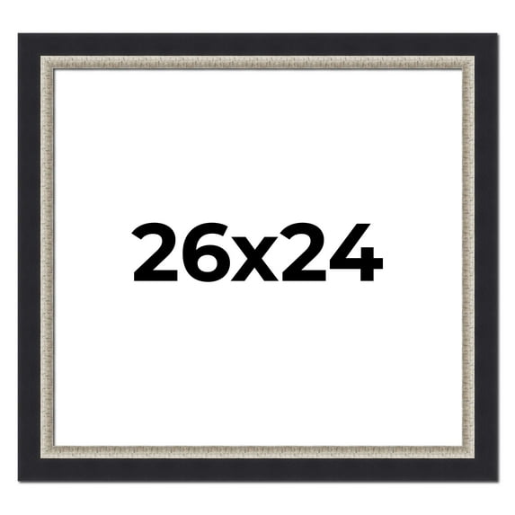 26x24 Frame Black Real Wood Picture Frame Width 2.25 Inches | Interior Frame Depth 0.5 Inches |