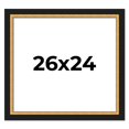 thumbnail image 1 of 26x24 Frame Gold Real Wood Picture Frame Width 2.25 Inches | Interior Frame Depth 0.5 Inches |, 1 of 8