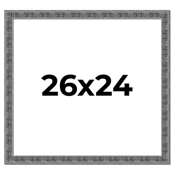 26x24 Frame Silver Black Rustic Sonoma Solid Wood Picture Frame | 1.5 Inch Moulding Width |