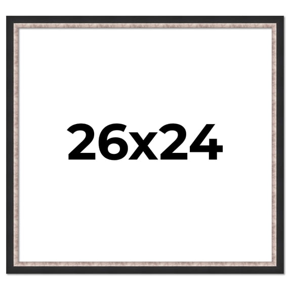 26x24 Frame Silver Real Wood Picture Frame Width 1.25 Inches | Interior Frame Depth 0.75 Inches |