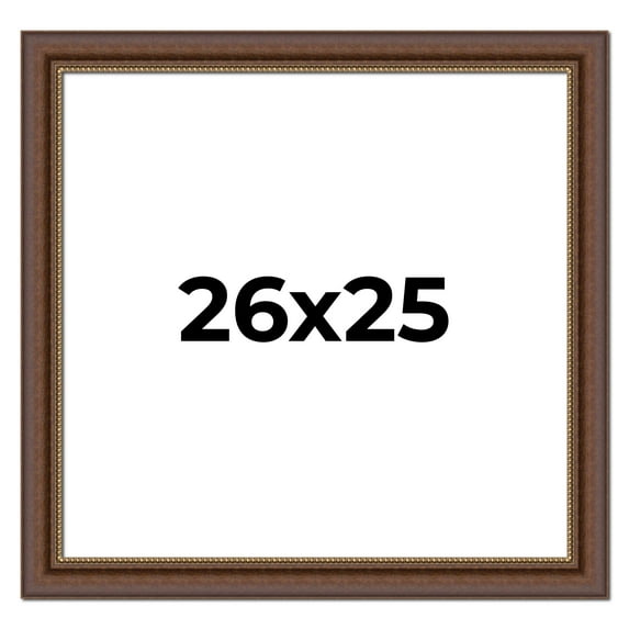 26x25 Copper and Brown Real Wood Picture Frame Width 2 inches | Interior Frame Depth 0.5 inches |