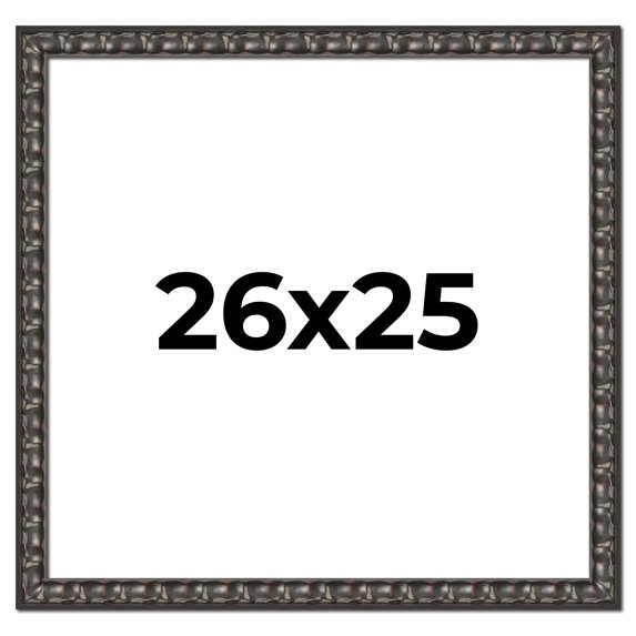26x25 Frame Black-Brown Medieval Solid Wood Picture Frame | 1.5 Inch Moulding Width | Gotham