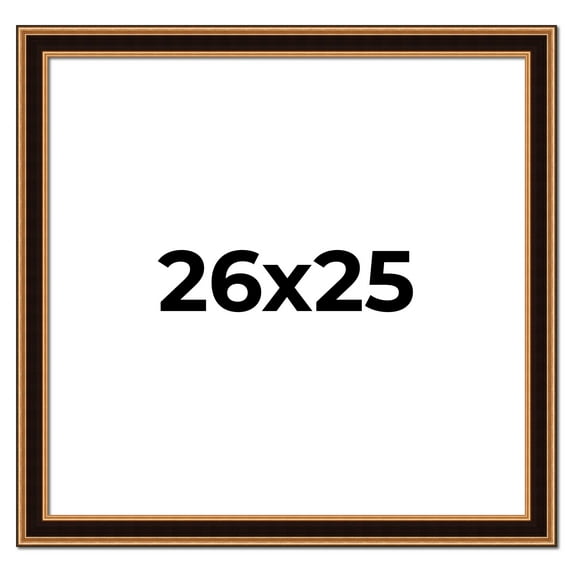 26x25 Frame Gold Brown Plein Air Vintage Solid Wood Picture Frame | 1.75 Inches Moulding Width |